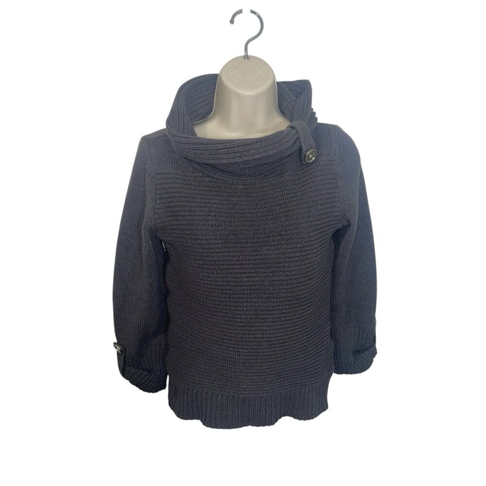 JONES NEW YORK SIGNATURE Women's Size Small Thick Knit Cowlneck Grey Sweater